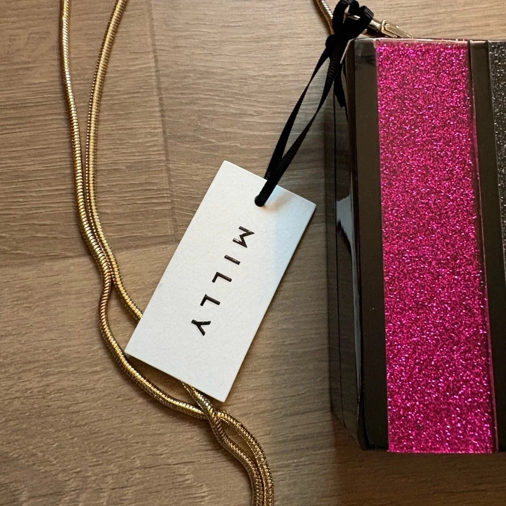 Milly Glitter Acrylic Clutch Crossbody